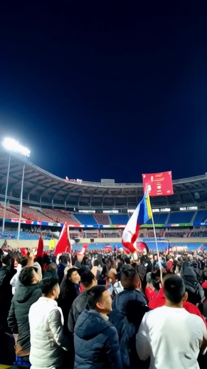 Guatemalas winning bid for World Cup 2026 Excitement radiating from a bustling stadium adorned with colorful flags and cheering fans celebrating their nations achievement