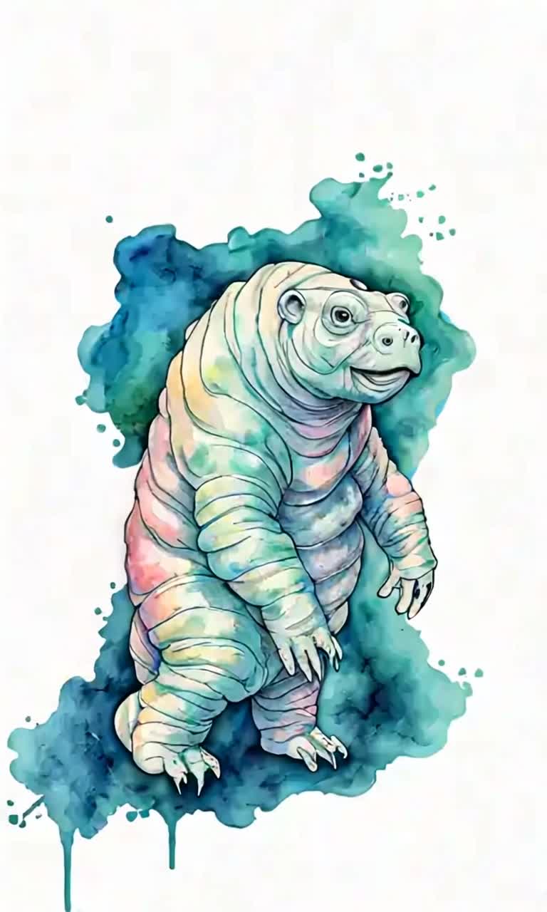 cute floating tardigrade