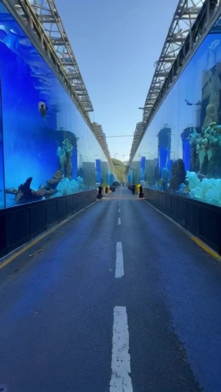FISH TANKS a large fish tanks placed on either side of road in City, THE ROAD VIEW walking on a road of fish tanks each tank is as huge as tallest building, each tank contains deep sea creatures like seapig, seahorses, nudibranch,starfish, Mariana snailfish, vampire squids ,sea dragons, dumbo octopus , angler fish, sea pens, bioluminescent jellyfish, flashlight fish etc etc