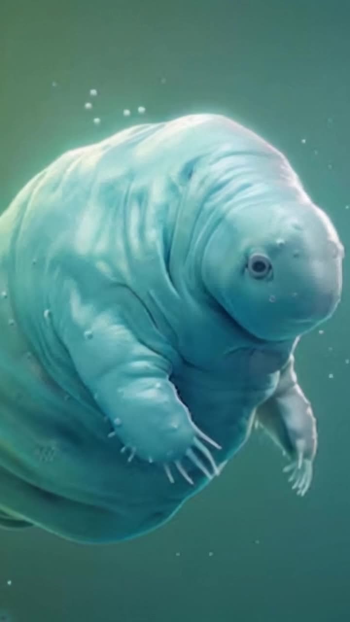 microscopic tardigrades swimming around