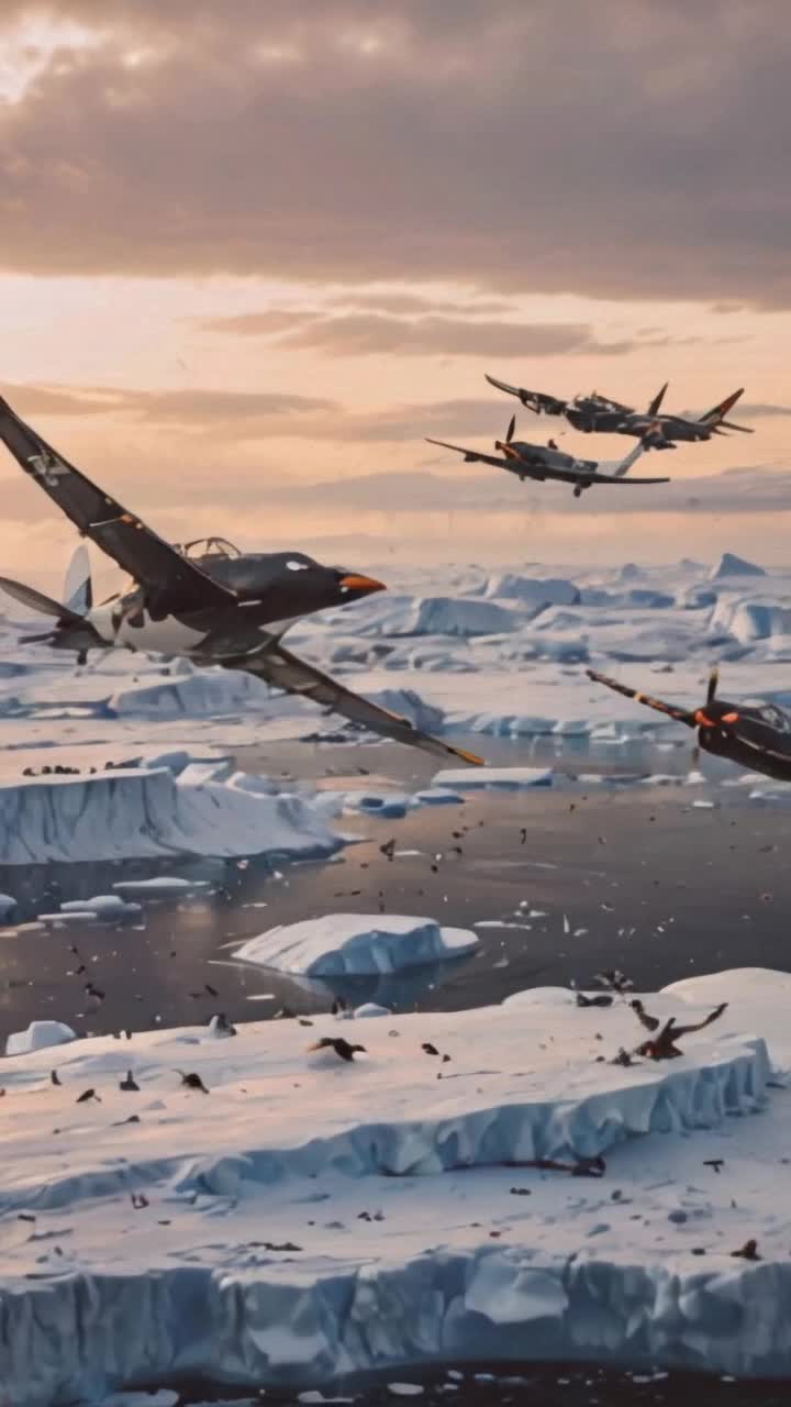 Penguin fighter pilots, antarctic