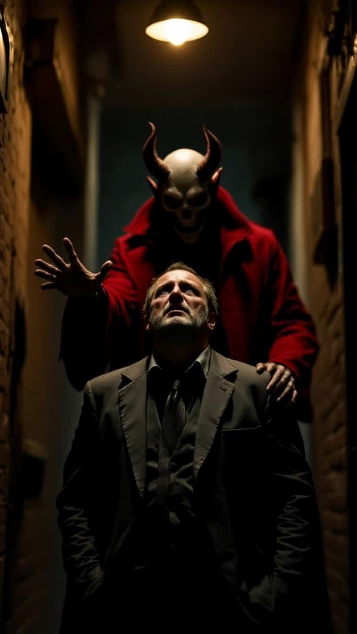 A man selling his soul to the devil