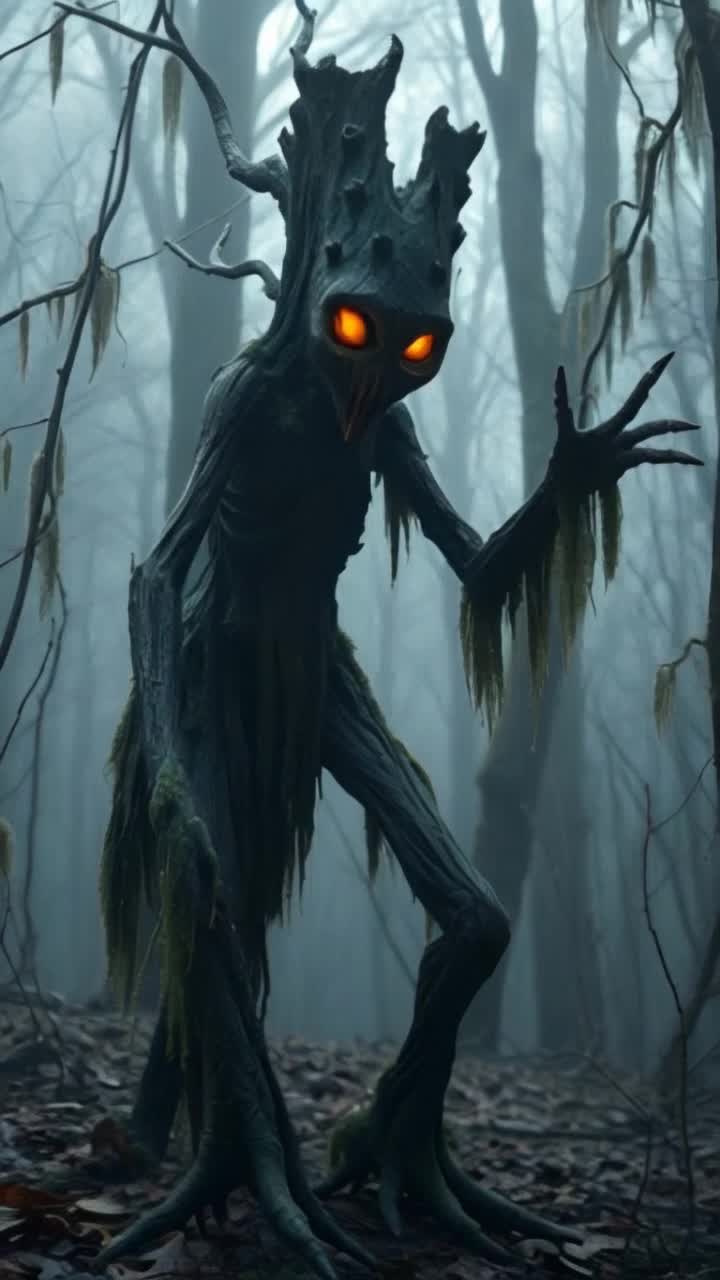 Cryptid creature the Creaking, walking and reaching out, dynamic action, it is so fast 