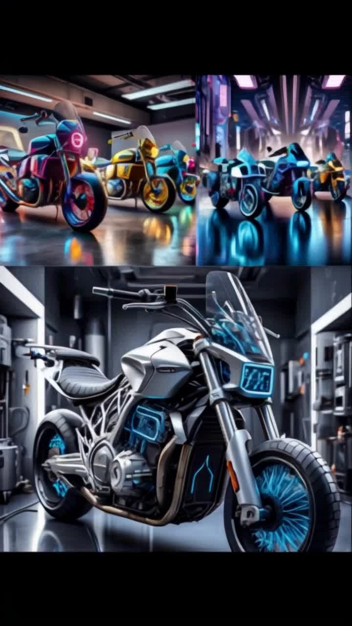 Make all these motorcycles move, light up all their headlights