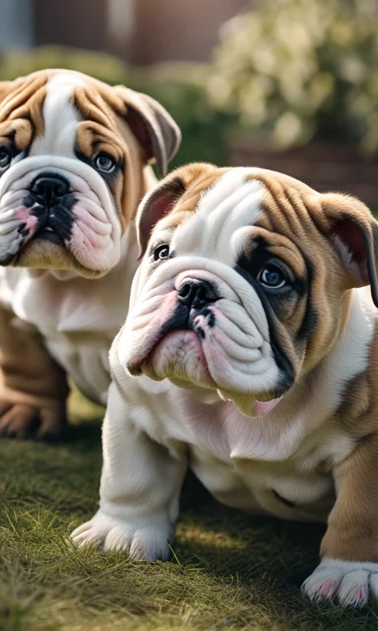 Very wrinkled old English bulldog puppies 
