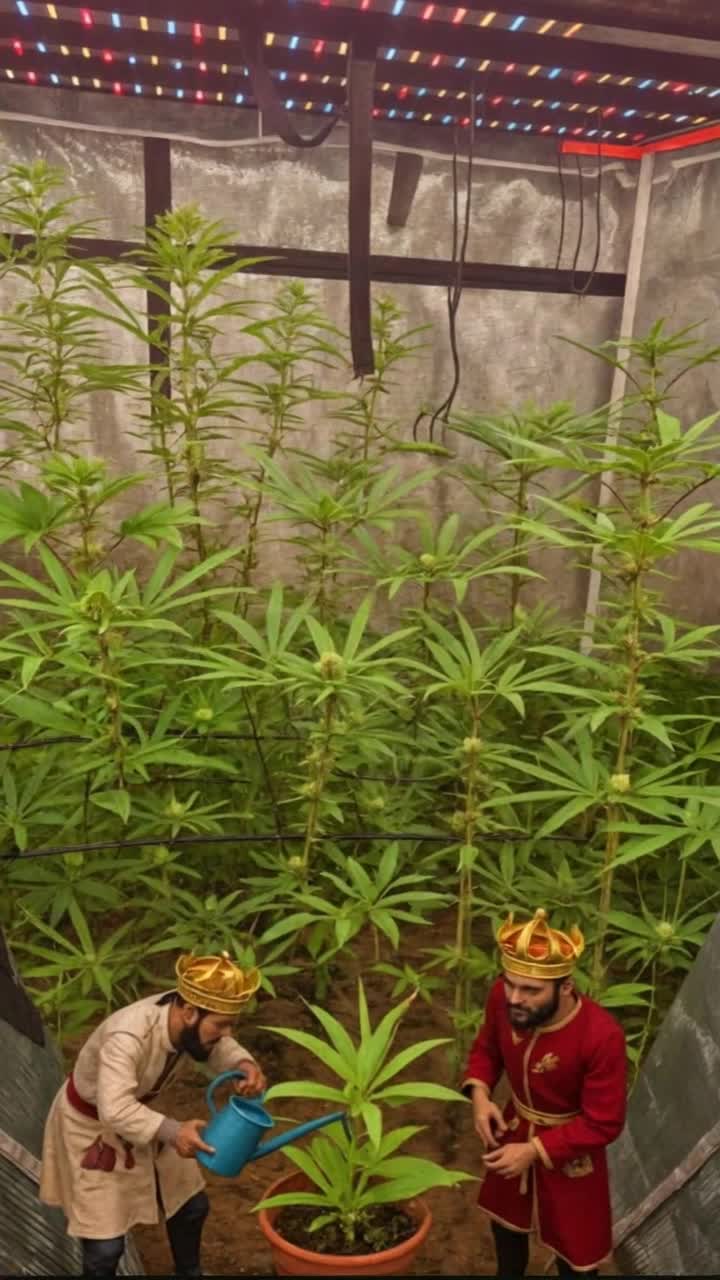 The kings watering and growing the marijuana plants