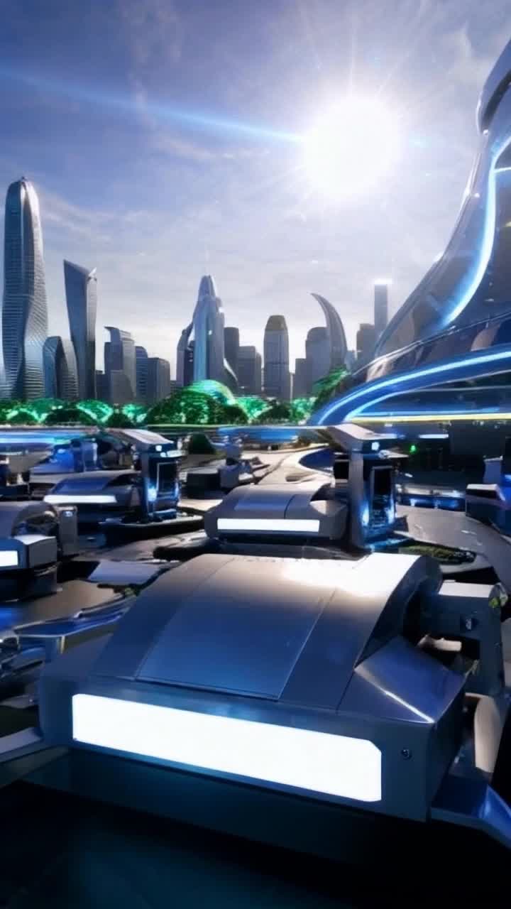 Futuristic machines with sleek metallic surfaces and glowing lights revolutionizing workflow inspire visionary architects crafting surreal landscapes intertwining organic forms with mechanical structures Vibrant cityscapes filled with twisting skyscrapers luminous pathways and hovering gardens create a dreamlike atmosphere as sunlight dances off reflective surfaces highlighting the fusion of technology and artistry