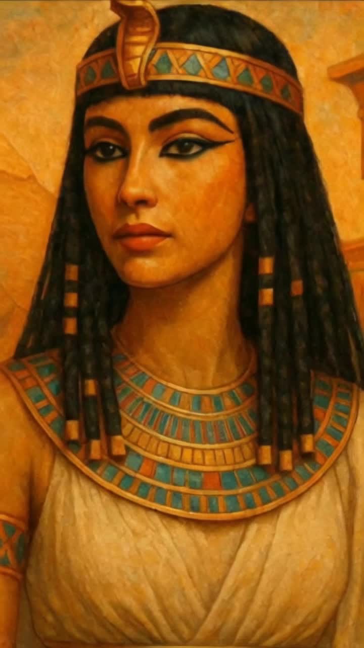 ancient Egyptian Princesses walks towards a television screen and she sees Dr Who Tardis and then she walks into a Egyptian temple 