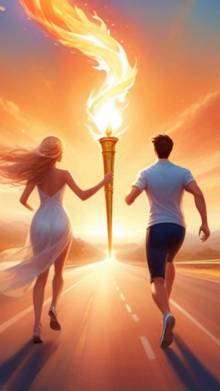 running down the road together
