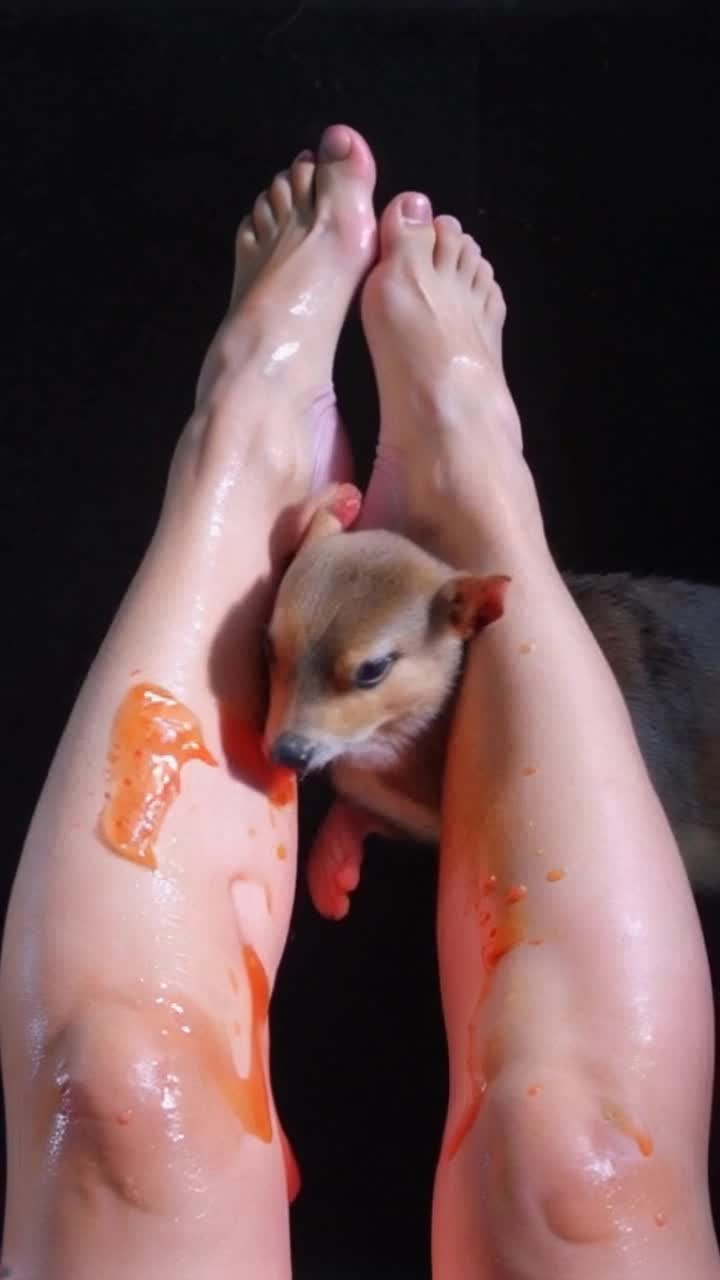 They were suckling on her inner thighs for good luck now shes sopping in their spit