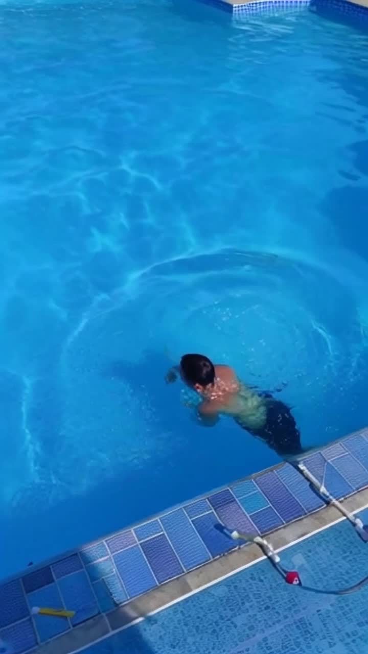 Generate video on the precautions of going before swimming pool  with attractive fonts