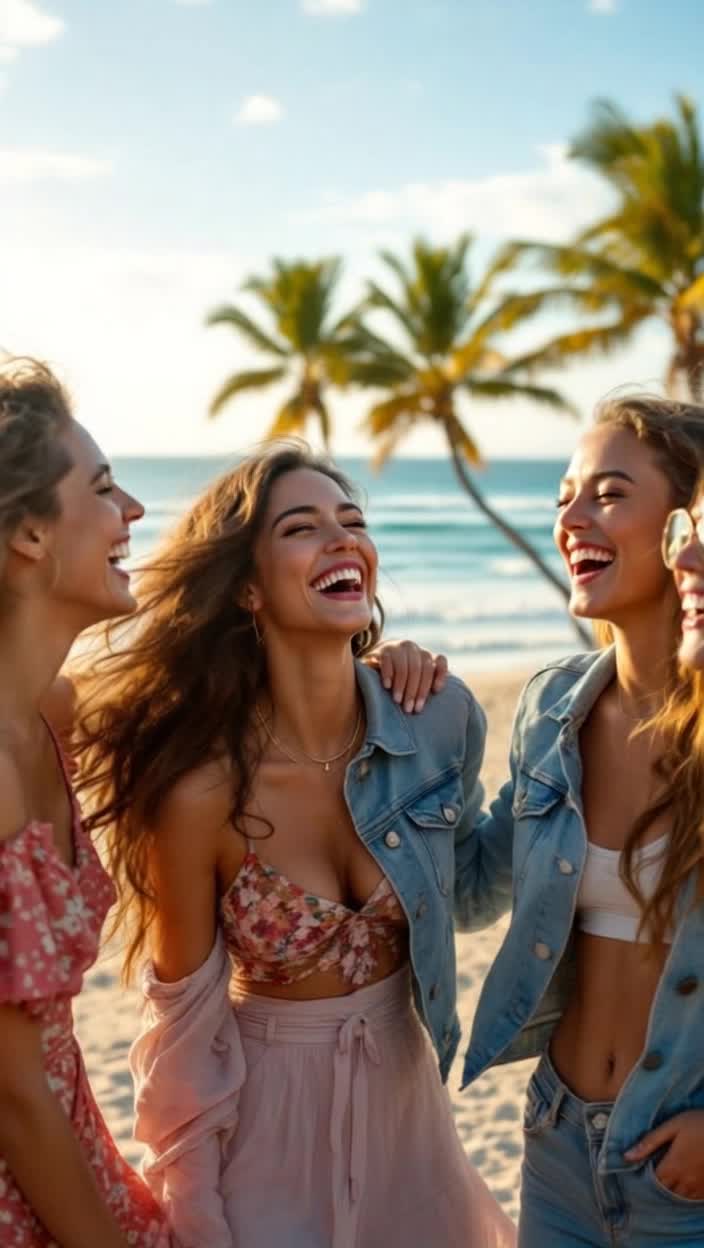 Attractive ladies having fun