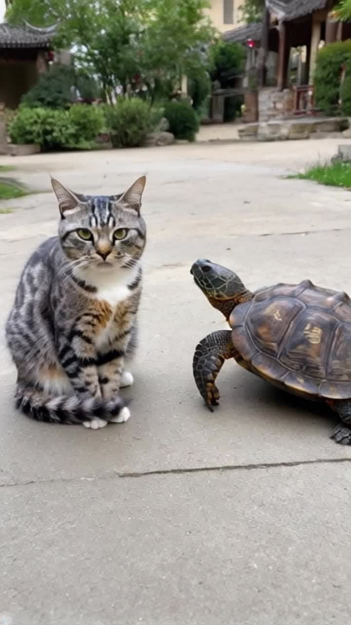 1cat 1 turtle par kahani banow 