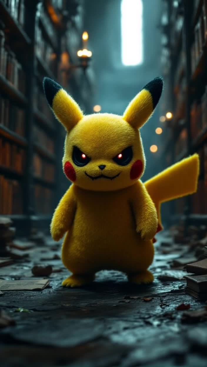 Evil stuffed animal , looks like a harmless Pikachu but the pope was gifted secret Santa style by CIA as the toy is left to wander the archives of the vatican or wherever it roams unnoticed fufufu