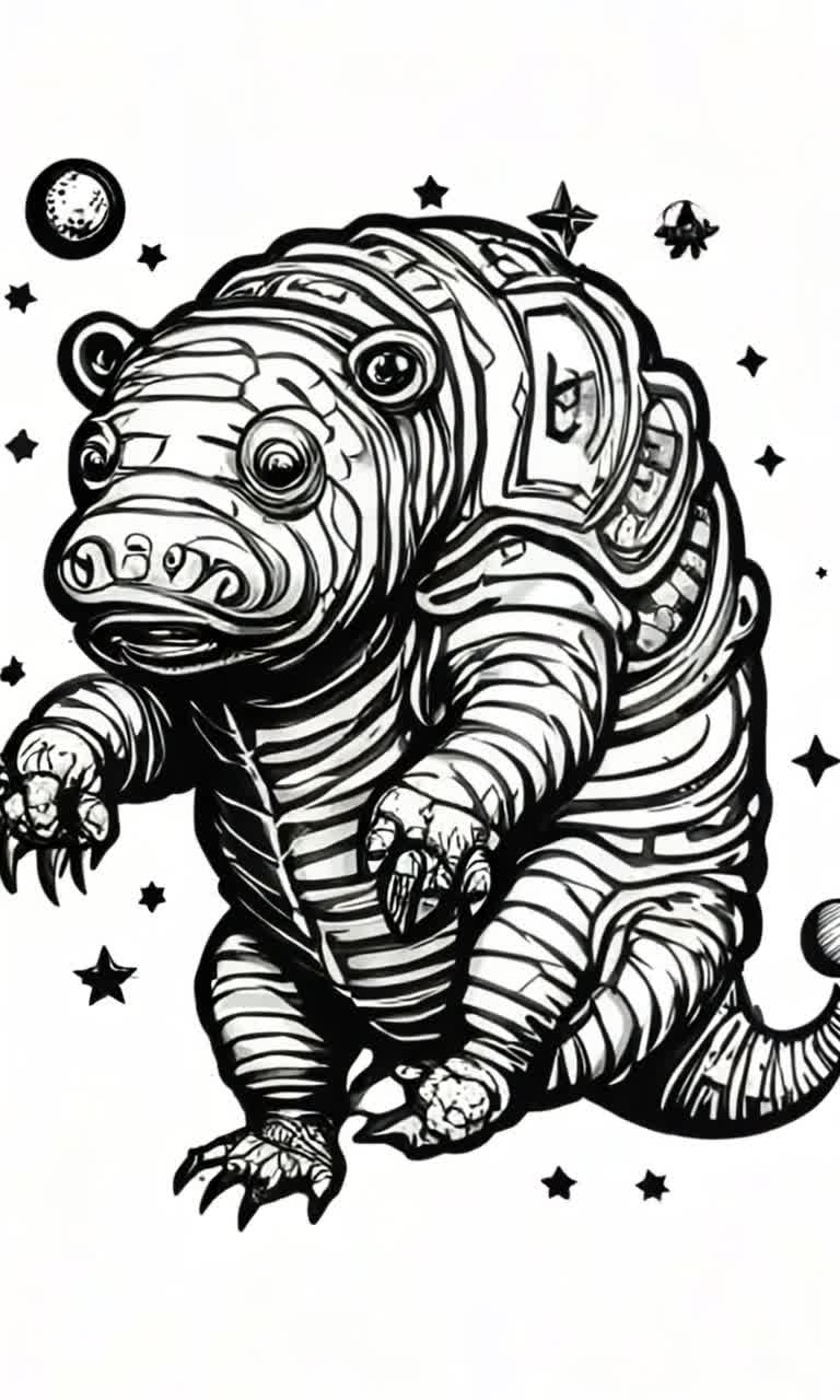 cute floating tardigrade