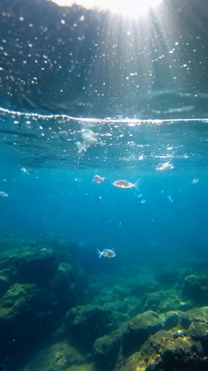 Tiny translucent tardigrades gracefully gliding through crystalclear droplets of water surrounded by swirling particles and shimmering light reflections creating a mesmerizing underwater ballet amidst an intricate, vibrant ecosystem teeming with microscopic life and colorful algae