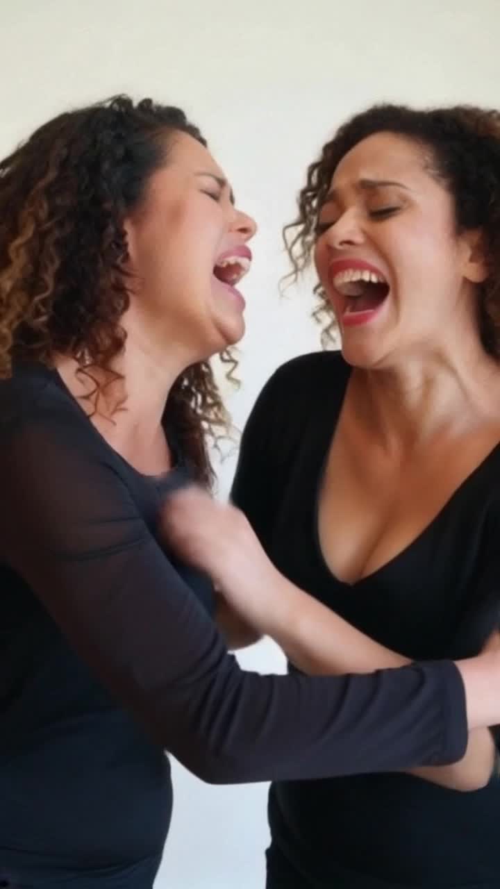 Failed Two curvier volluptchus women pressing their big natural jugggzzz against each others drooling and slobbering and screaming and crying 