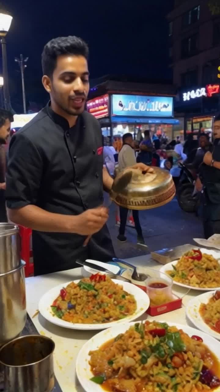  dholak beat Voiceover energetic, like a street vendorAyya, amma, vanga vanga Baai Biriyani Kadaila swaasam pidikkura mutton biriyani, chicken biriyani,   ellaam ready  Masala thottu, raita kooda, oru plate sapta life jollyngaScene A bustling biriyani shop with steaming plates of biriyani, people laughing, and a chef tossing kadaiVoiceover cheeky toneDei machan, nee mattum vandha podhuma Pakkathu veetu anna, amma, friendu, cousin, ellarayum kootitu va Biriyani sapdra anubhavam share pannum bodhu dhaan double tasteu Scene A group of friends digging into a massive biriyani plate, passing raita,  vanga Baai Biriyani Kadai  namma ooru, namma taste 