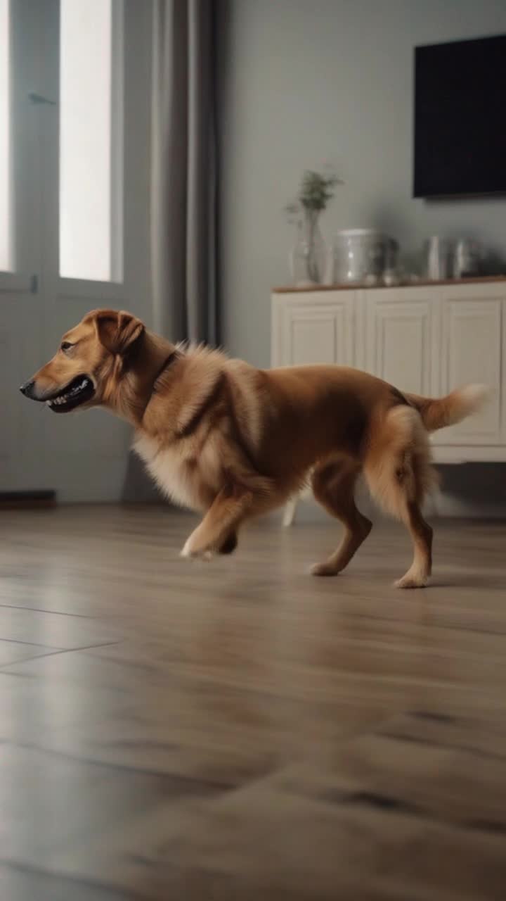 Dog dance on floor
