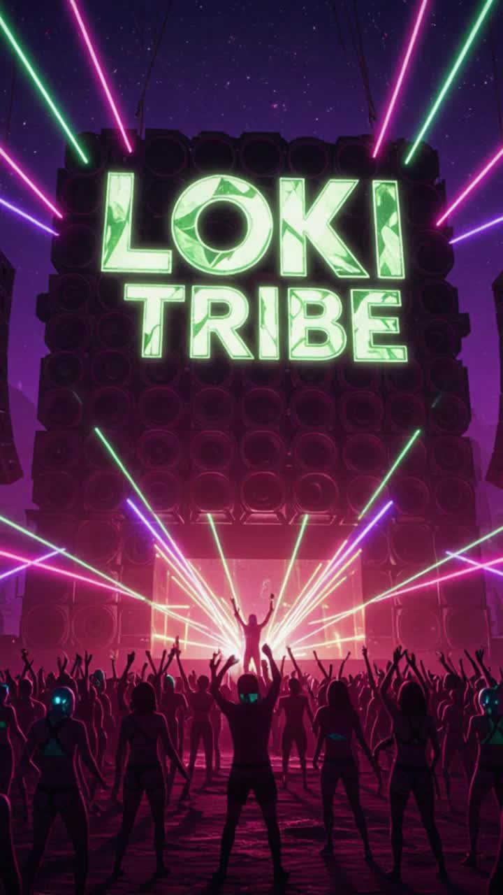 Dancing laser lights, sparkling shimmering bursts of colors with  dancing crowds 