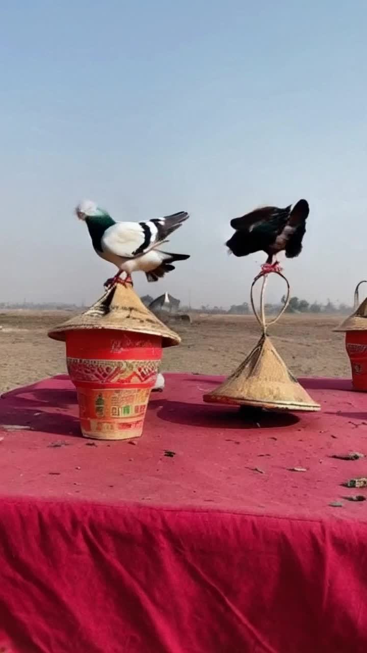 A lot of pigeons coming out of Indian magician hats