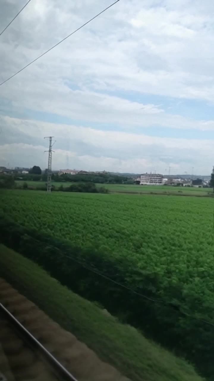 A train going along a field