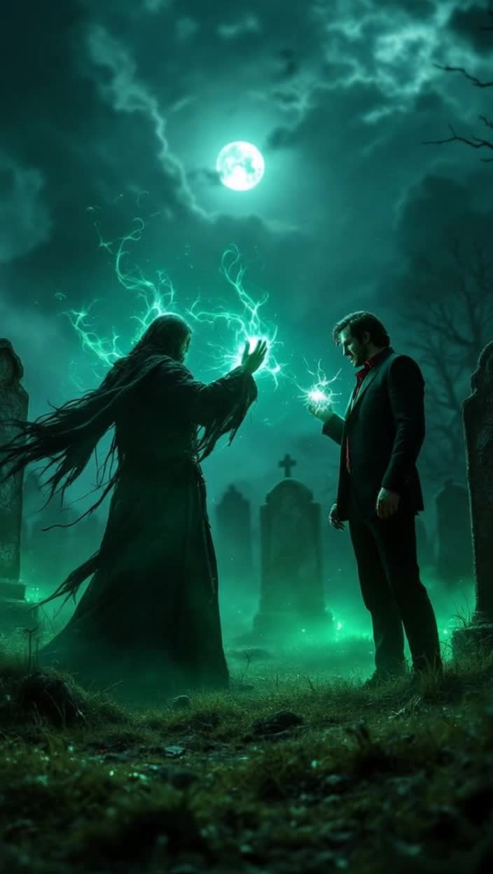 Black magic fighting black magic in the cemetery 