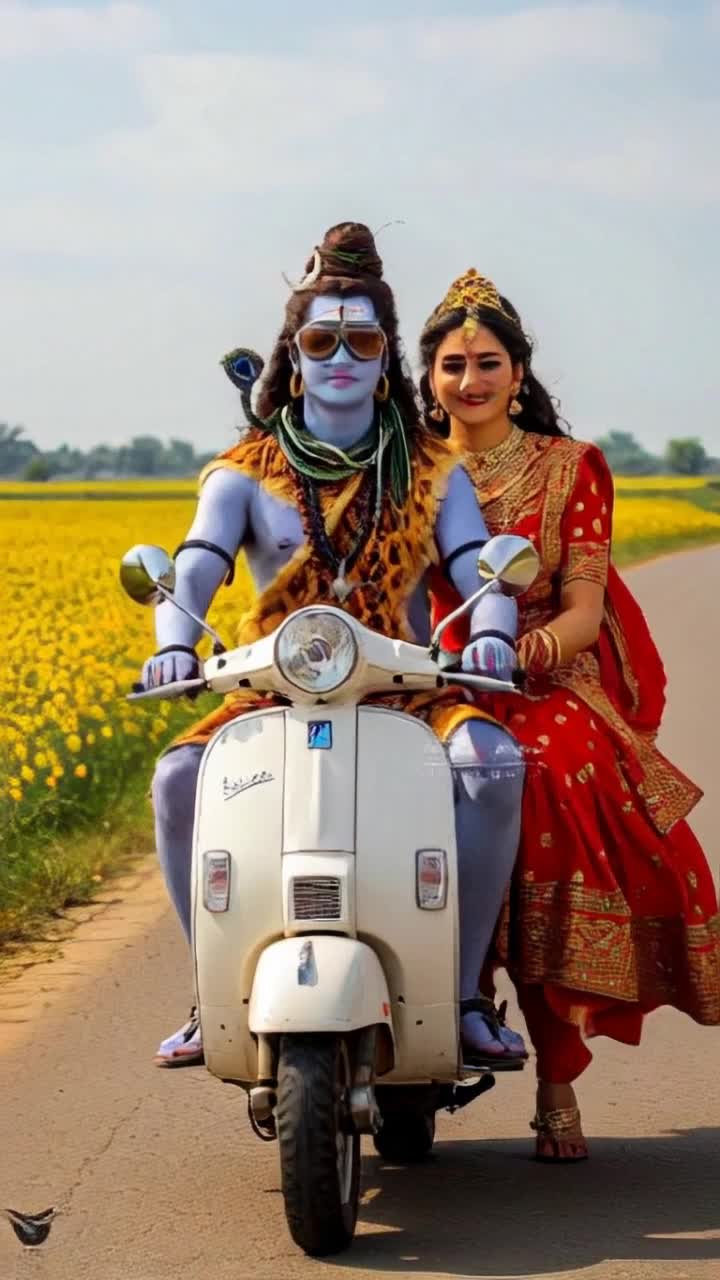 The charecters will ride the scooty very softly and mood will be romantic
