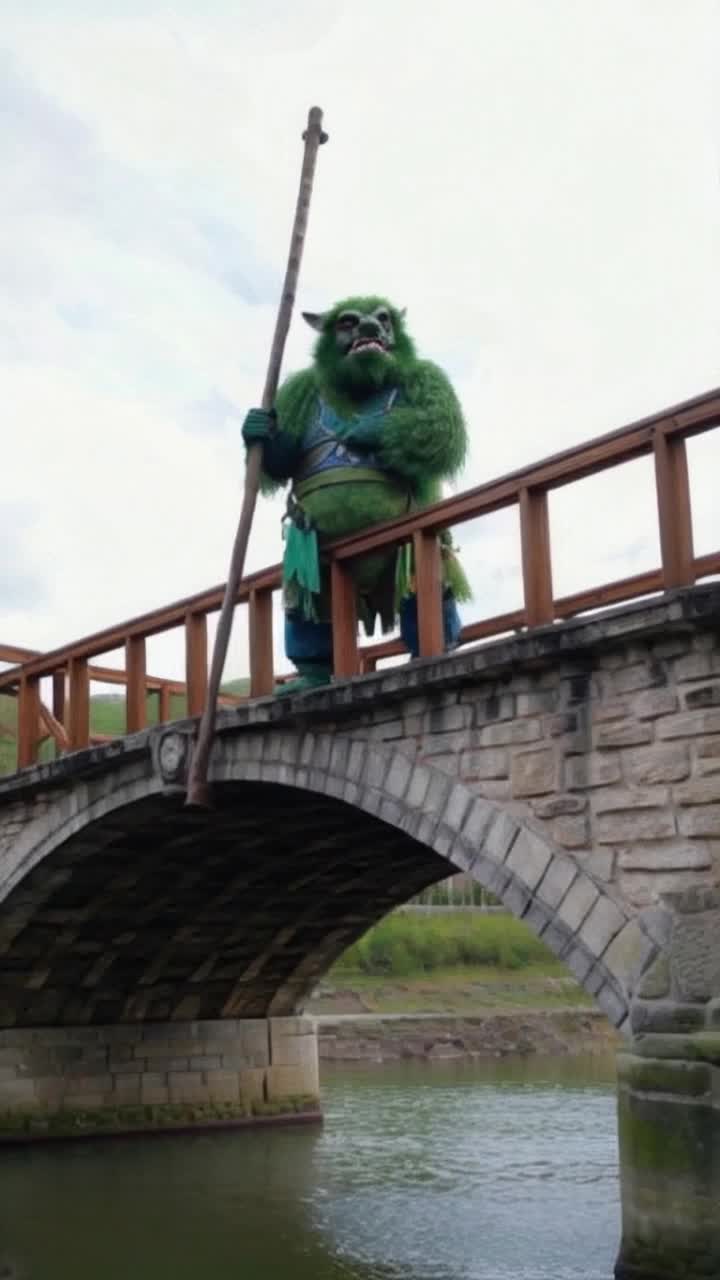 Troll blocking a bridge