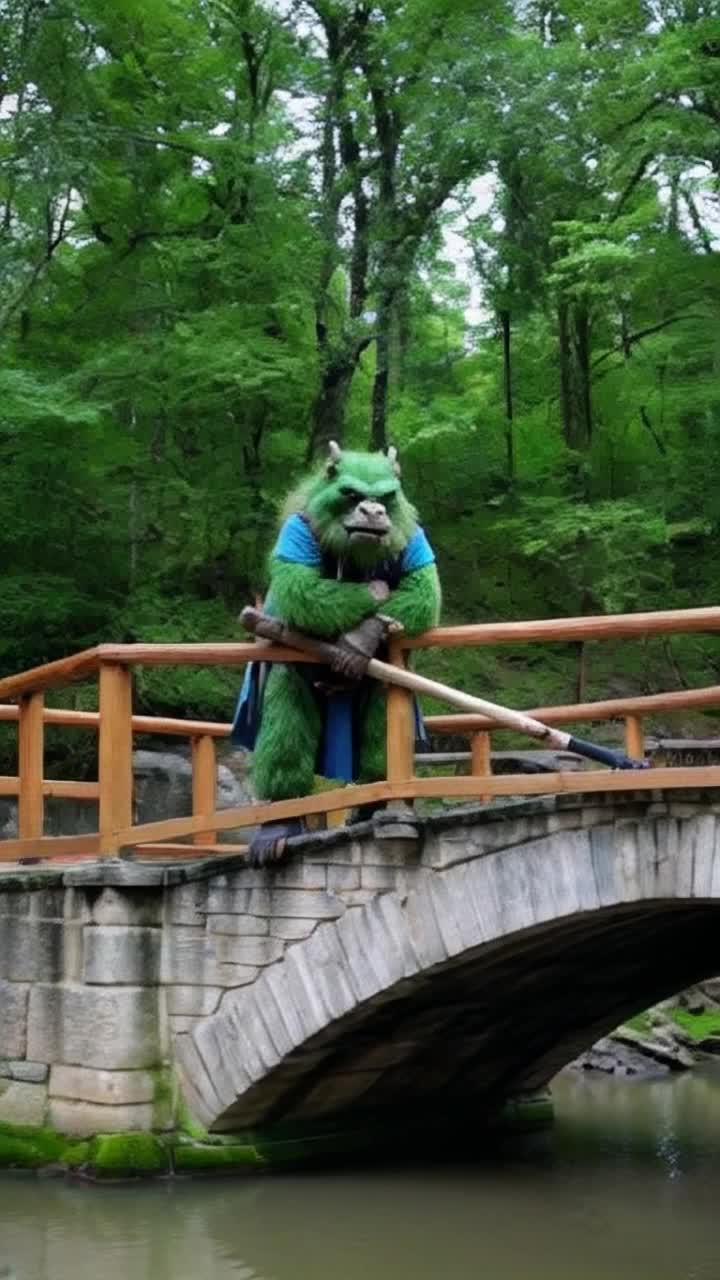 Troll blocking a bridge 