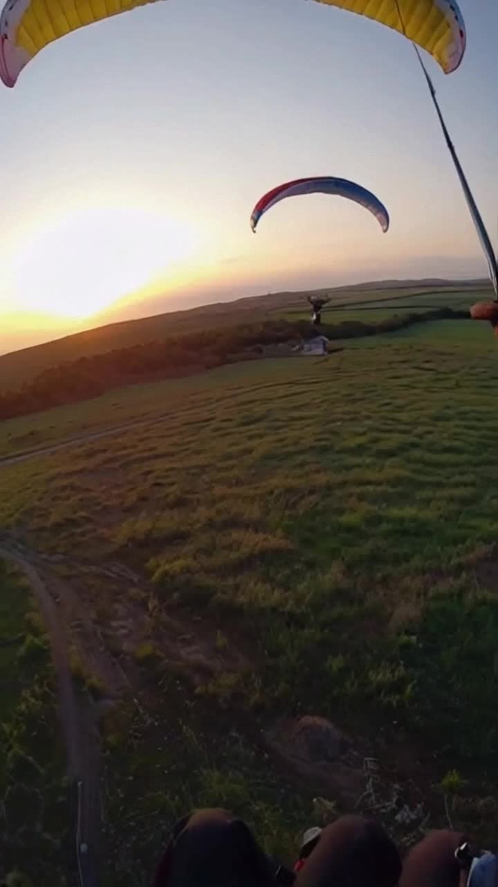 Fishing while paragliding