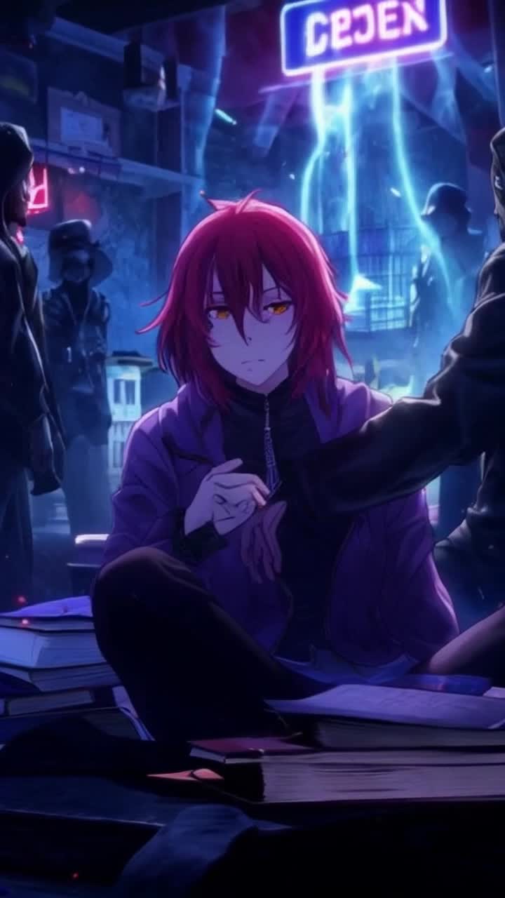 Anime protagonist with vibrant hair and expressive eyes wandering surreal afterlife realm filled with ethereal light and shadowy figures Navigates emotional turmoil embracing love and battling inner demons while confronting intimidating gang members Intense clashes illuminated by neon signs and haunting shadows of lost souls Surrounded by floating books and ghostly classrooms revealing the essence of an afterlife college