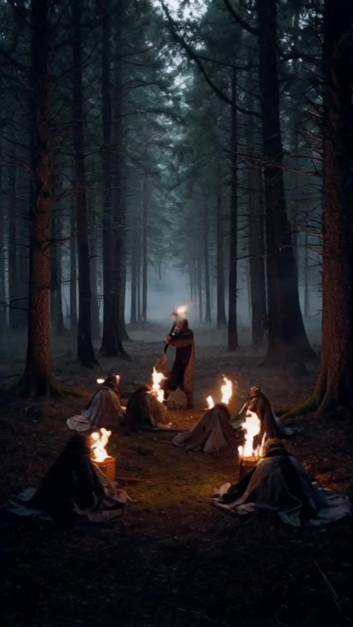 A lone warrior shrouded in darkness illuminated by flickering torches wielding a gleaming sword striking down multiple wicked witches cloaked in tattered robes one by one spells erupting in bursts of colorful light against his unwavering might a moonlit forest filled with whispering trees and swirling mist crafting an eerie atmosphere encompassing the fierce battle shadows dancing with each clash sparks flying as evil fades into oblivion