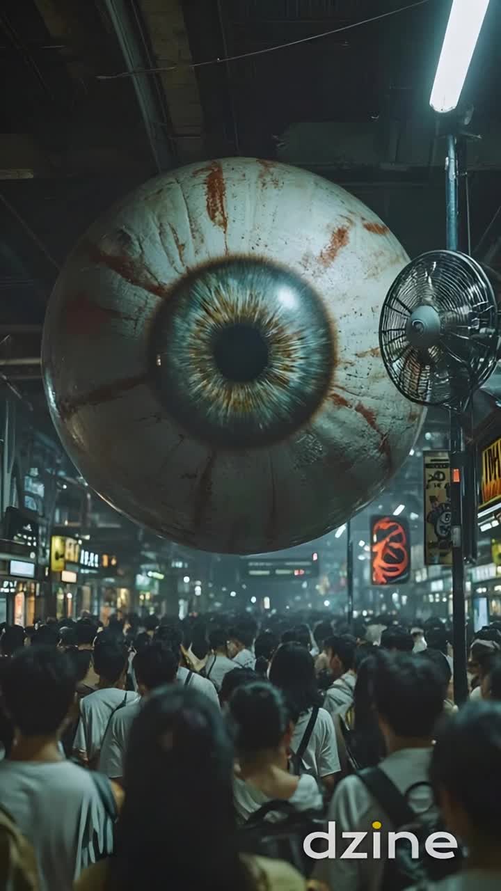 move the camera forward toward the creature, make the background alive