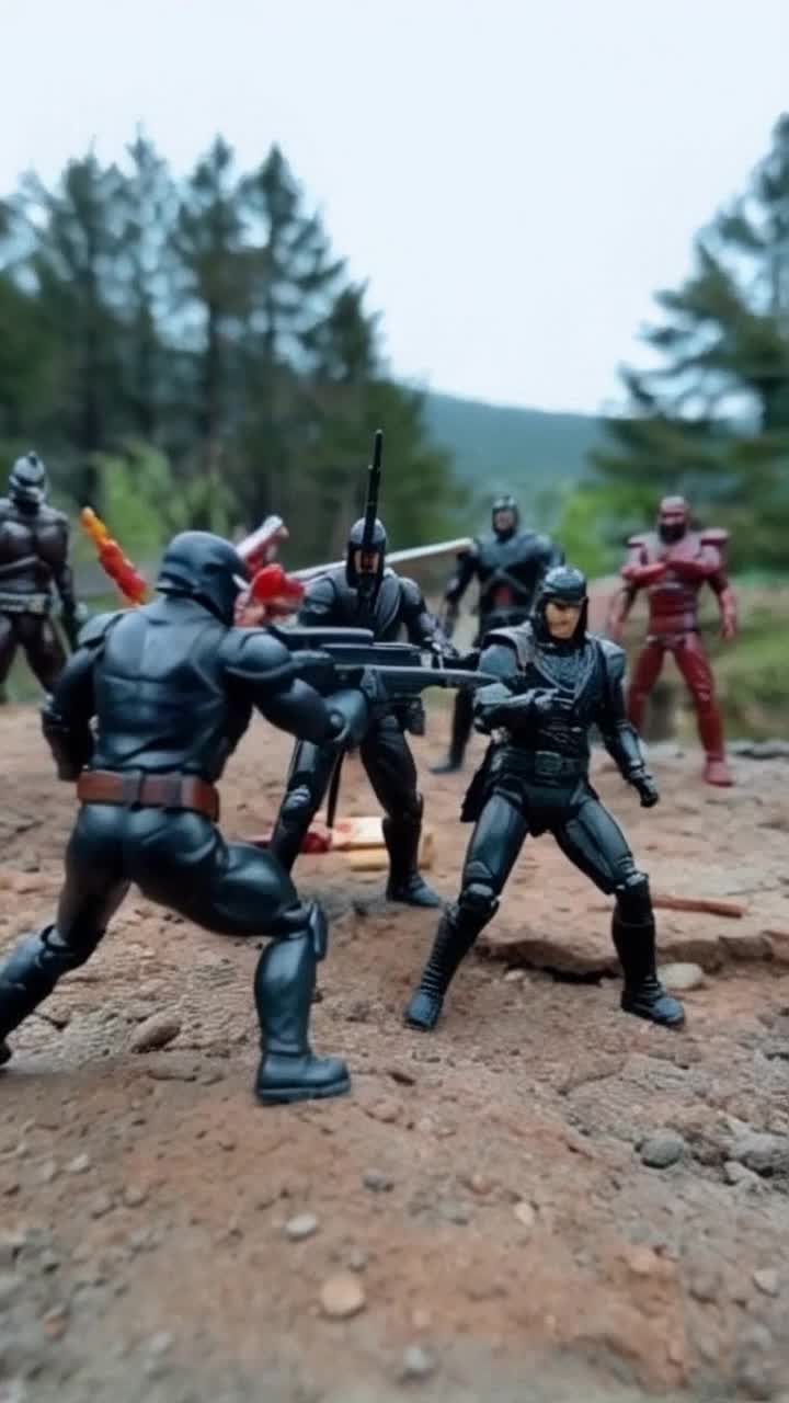 Action figures fighting