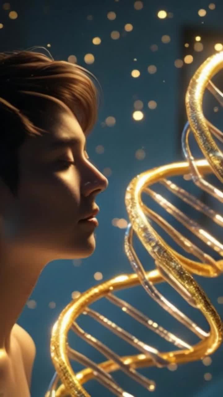 Helix light streams into the subjects chest, forehead