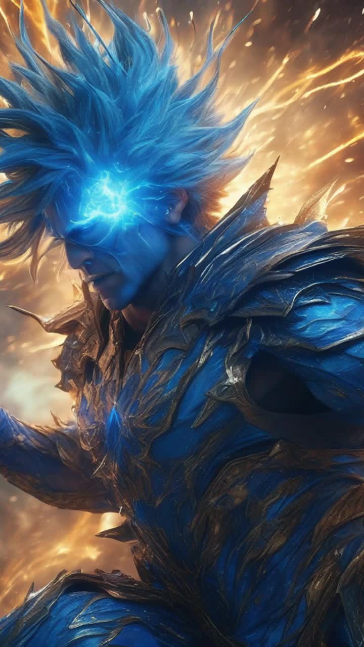 at the turn of the tide when it seems all hope is lost our hero the high vibrational warrior with spikey hair radiating atomic blue energy receives download straight into his pineal from THE MOST HIGH and receives power upgrades to win the battle over the evil demon horde