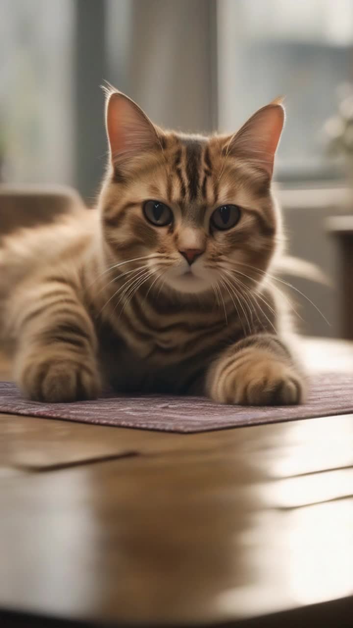 Cat dance on the table