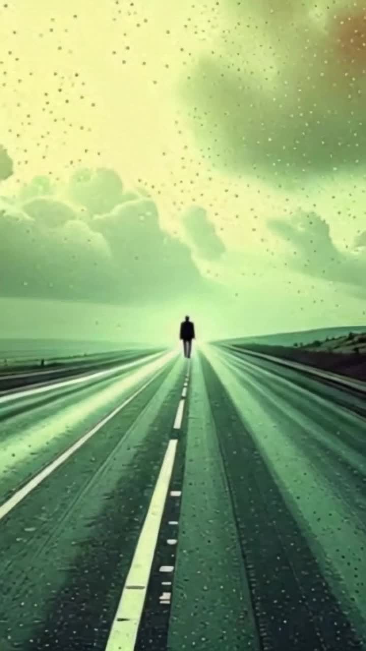 man walking down road